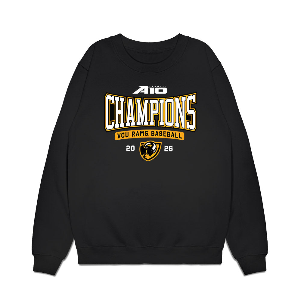 VCU - NCAA Baseball : A10 Champion Roster List Premium Crewneck Sweatshirt-0