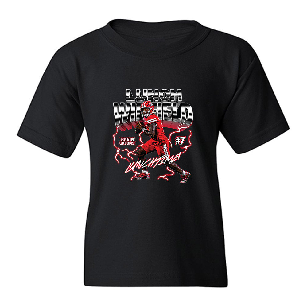 Louisiana - NCAA Football : Lunch Winfield - Collage Youth T-Shirt-0