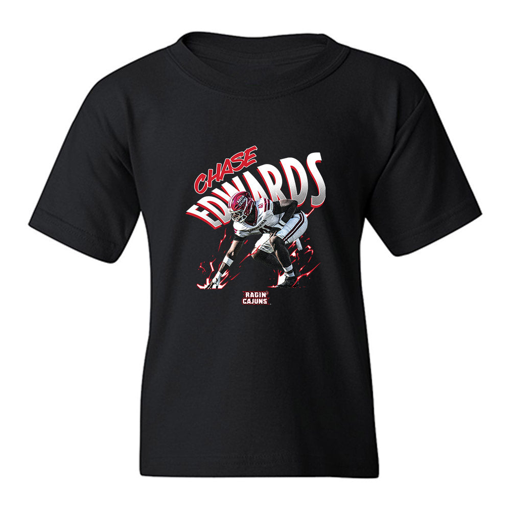 Louisiana - NCAA Football : Chase Edwards - Collage Youth T-Shirt-0