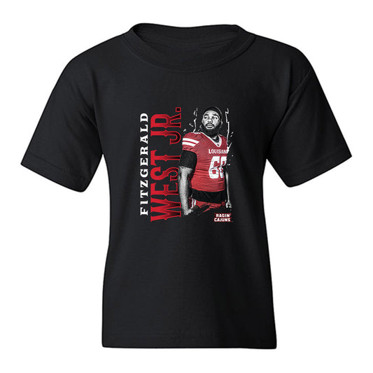Louisiana - NCAA Football : Fitzgerald West Jr. - Collage Youth T-Shirt-0