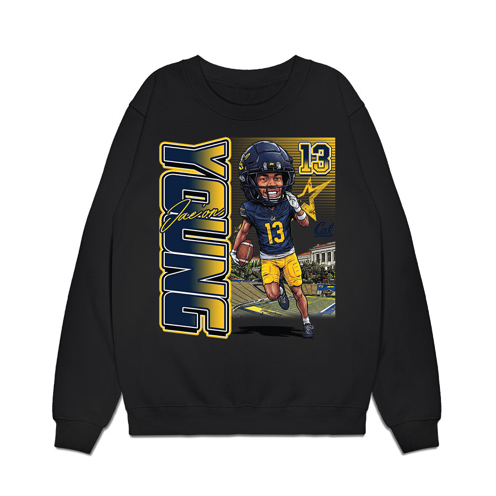 UC Berkeley - NCAA Football : Jae'on Young - Bobblehead Design Premium Crewneck Sweatshirt-0