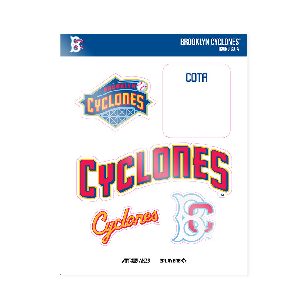 Brooklyn Cyclones - MILB Baseball : Irving Cota - Sticker Sheet-0