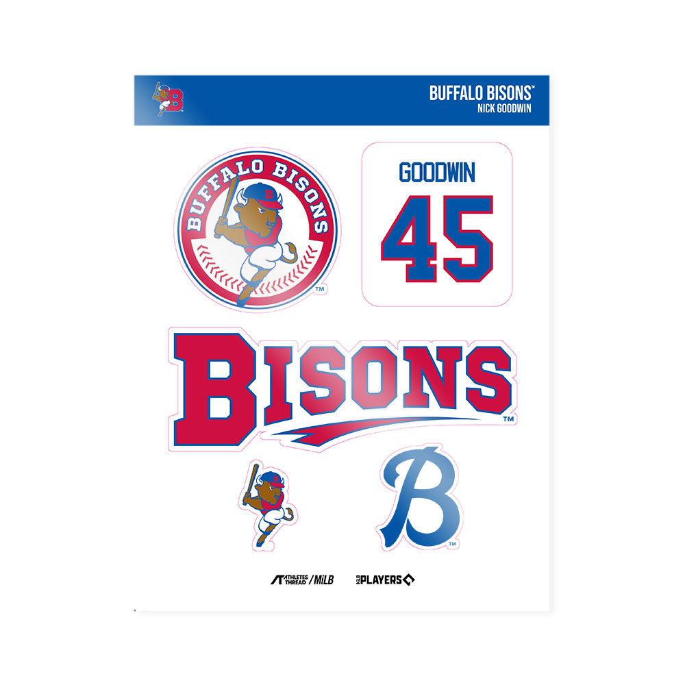 Buffalo Bisons - MILB Baseball : Nick Goodwin - Sticker Sheet-0