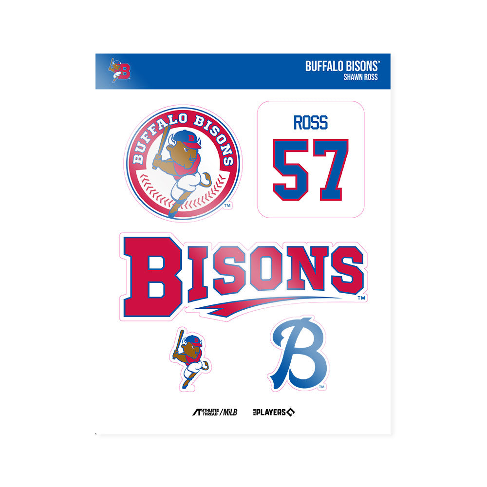 Buffalo Bisons - MILB Baseball : Shawn Ross - Sticker Sheet-0