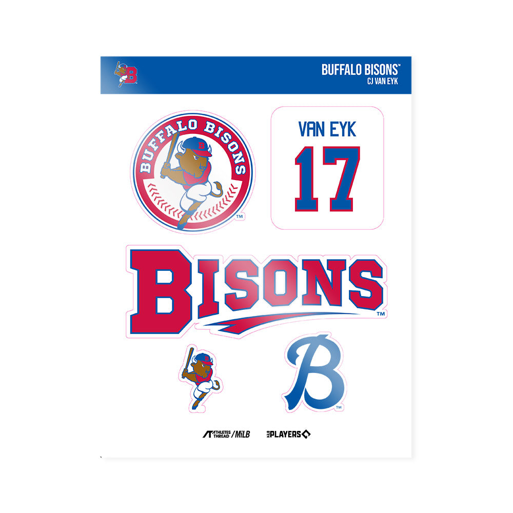 Buffalo Bisons - MILB Baseball : CJ Van Eyk - Sticker Sheet-0