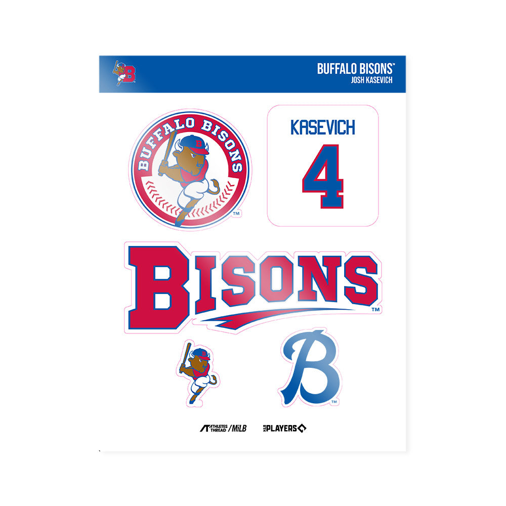 Buffalo Bisons - MILB Baseball : Josh Kasevich - Sticker Sheet-0