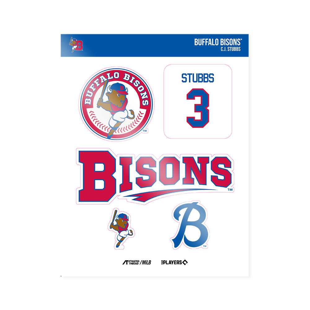 Buffalo Bisons - MILB Baseball : C.J. Stubbs - Sticker Sheet-0