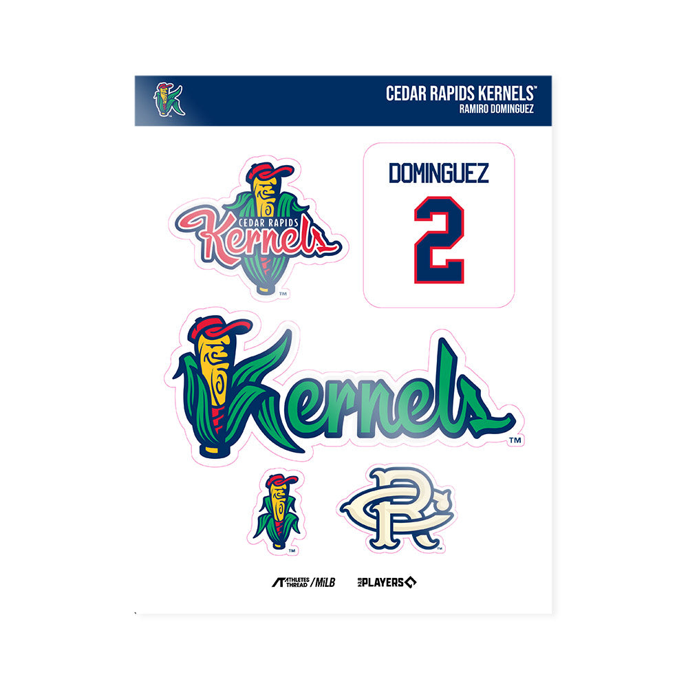Cedar Rapids Kernels - MILB Baseball : Ramiro Dominguez - Sticker Sheet-0