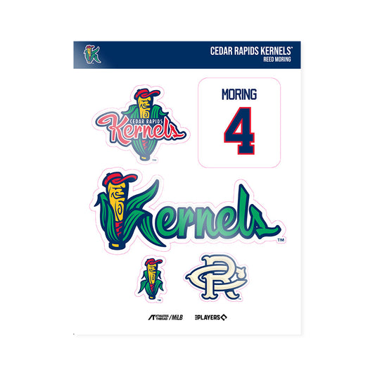 Cedar Rapids Kernels - MILB Baseball : Reed Moring - Sticker Sheet-0