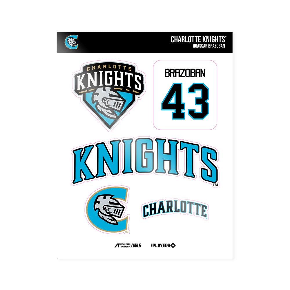 Charlotte Knights - MILB Baseball : Huascar Brazoban - Sticker Sheet-0