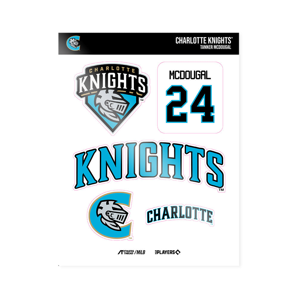 Charlotte Knights - MILB Baseball : Tanner McDougal - Sticker Sheet-0