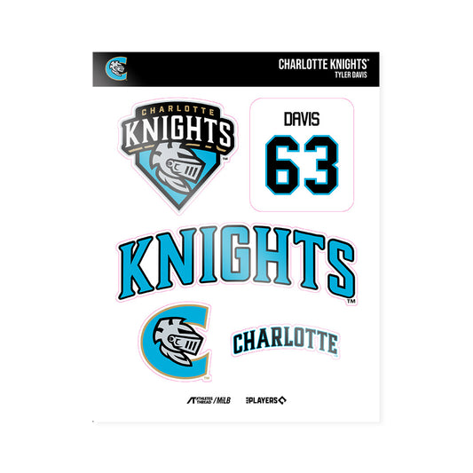 Charlotte Knights - MILB Baseball : Tyler Davis - Sticker Sheet-0