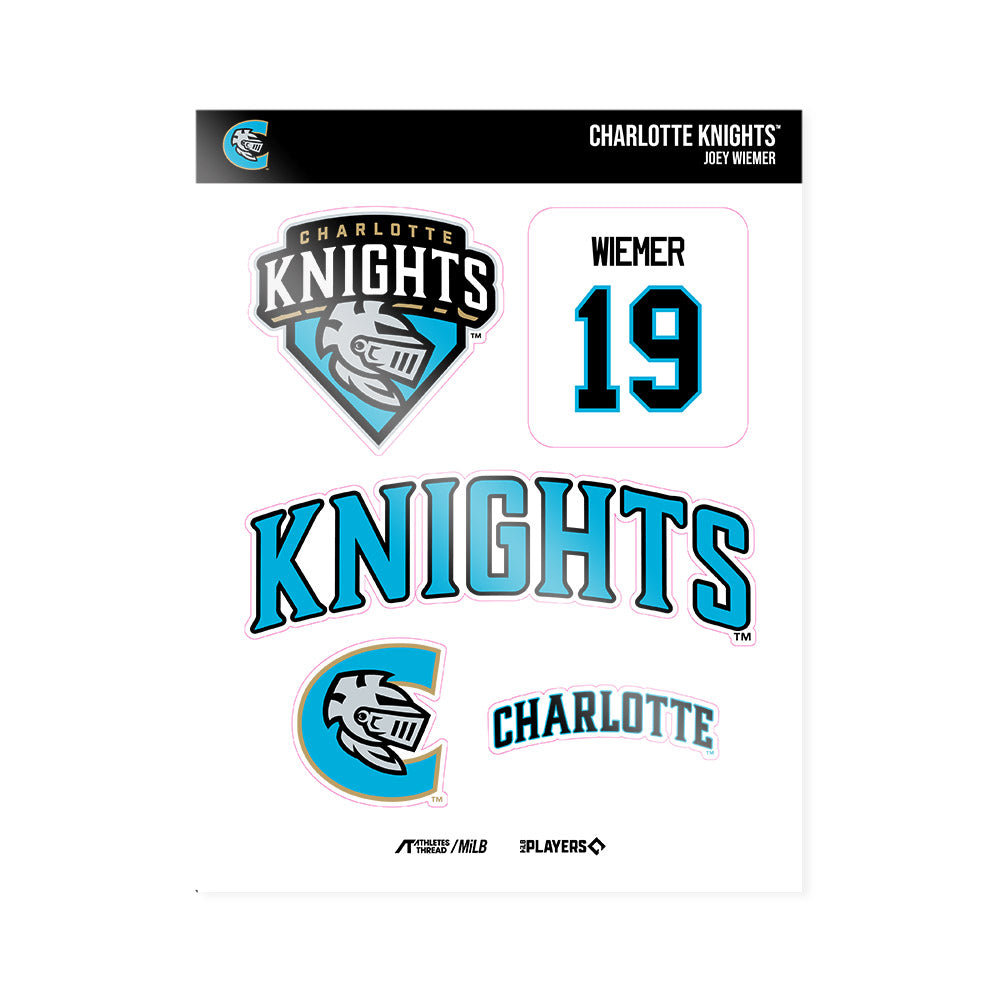 Charlotte Knights - MILB Baseball : Joey Wiemer - Sticker Sheet-0