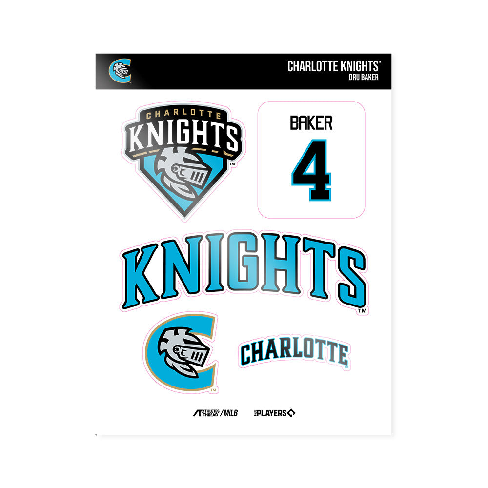Charlotte Knights - MILB Baseball : Dru Baker - Sticker Sheet-0