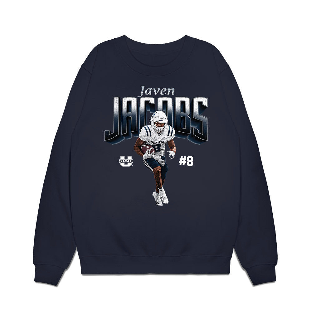 Utah State - NCAA Football : Javen Jacobs - Collage Premium Crewneck Sweatshirt-0
