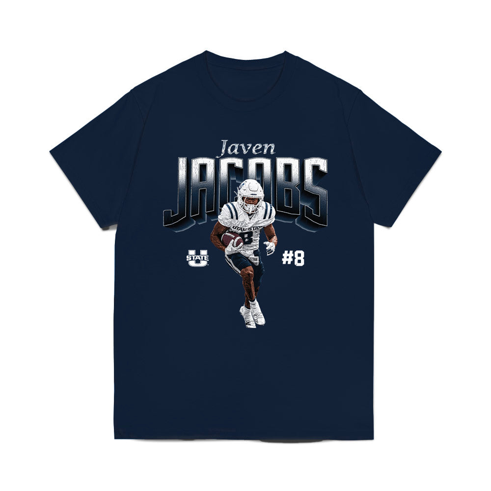 Utah State - NCAA Football : Javen Jacobs - Collage Comfort Colors T-Shirt-0
