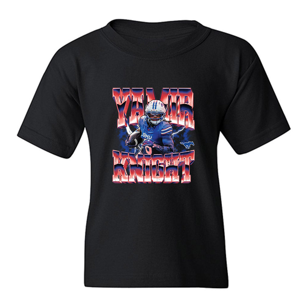 SMU - NCAA Football : Yamir Knight - Collage Youth T-Shirt-0
