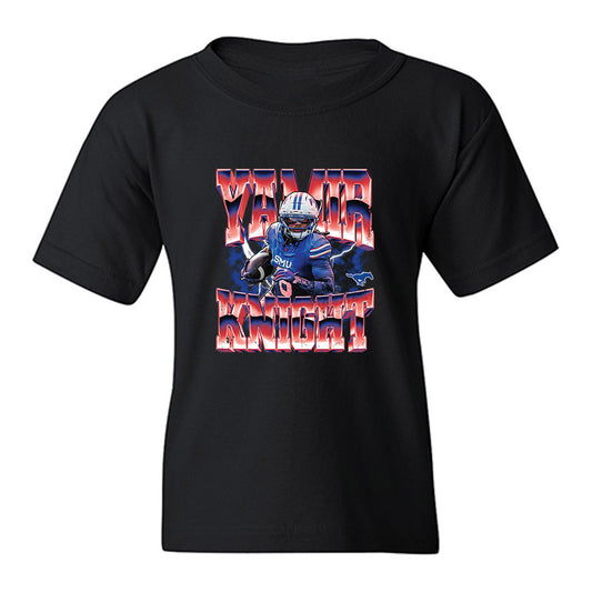 SMU - NCAA Football : Yamir Knight - Collage Youth T-Shirt-0