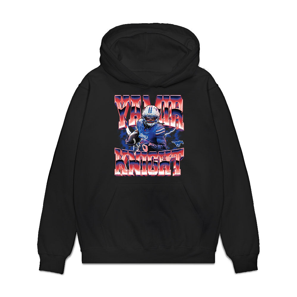 SMU - NCAA Football : Yamir Knight - Collage Premium Hooded Sweatshirt-0
