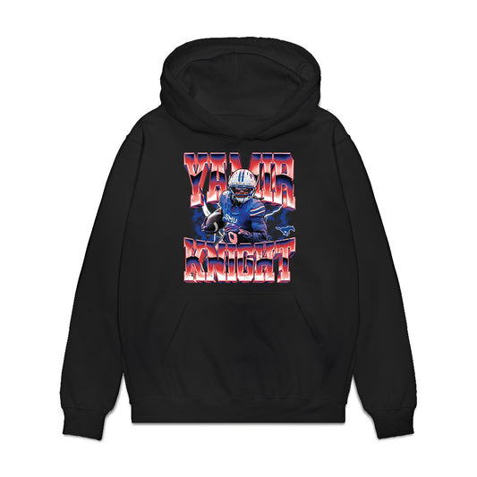 SMU - NCAA Football : Yamir Knight - Collage Premium Hooded Sweatshirt-0