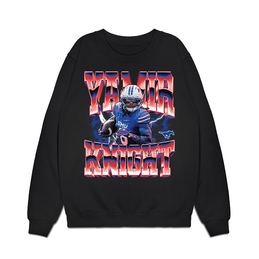 SMU - NCAA Football : Yamir Knight - Collage Premium Crewneck Sweatshirt-0
