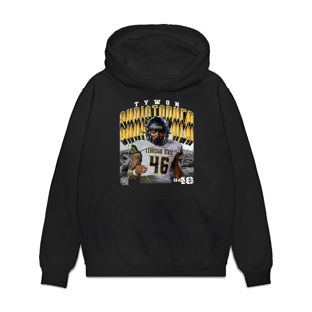Kennesaw - NCAA Football : Tywon Christopher - Collage Premium Hooded Sweatshirt-0
