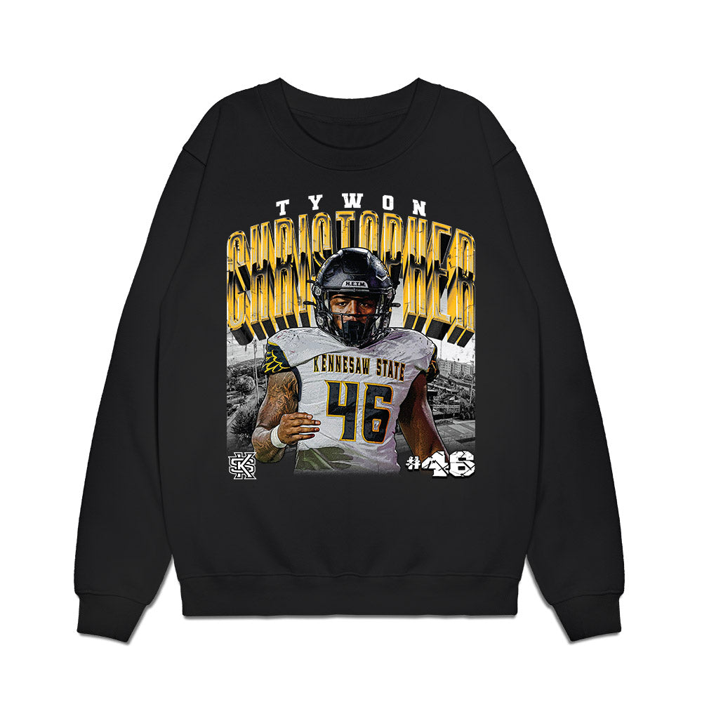 Kennesaw - NCAA Football : Tywon Christopher - Collage Premium Crewneck Sweatshirt-0