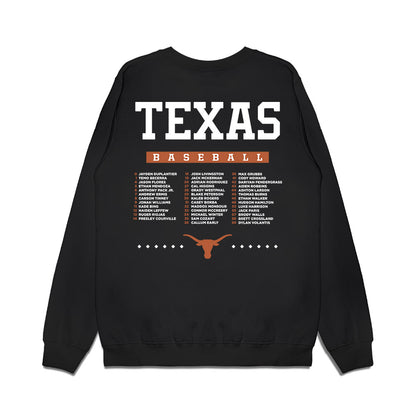 Texas - NCAA Baseball : 2026 College World Series Roster List Premium Crewneck Sweatshirt-1