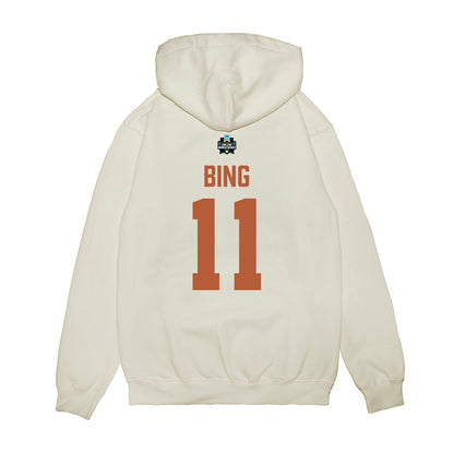 Texas - NCAA Baseball : Kade Bing - 2026 College World Series Texas Outline Premium Hooded Sweatshirt-1
