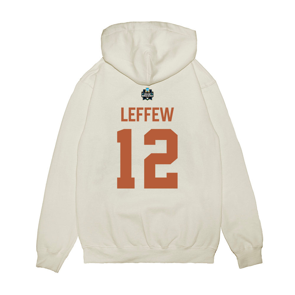 Texas - NCAA Baseball : Haiden Leffew - 2026 College World Series Texas Outline Premium Hooded Sweatshirt-1