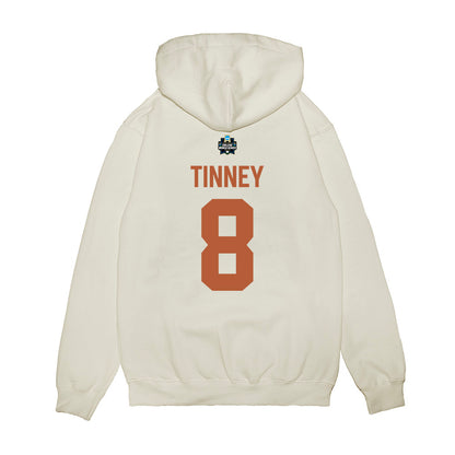 Texas - NCAA Baseball : Carson Tinney - 2026 College World Series Texas Outline Premium Hooded Sweatshirt-1