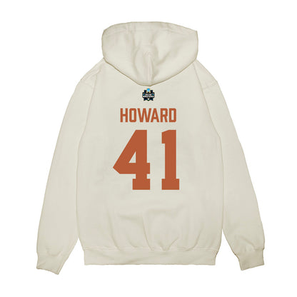 Texas - NCAA Baseball : Cody Howard - 2026 College World Series Texas Outline Premium Hooded Sweatshirt-1