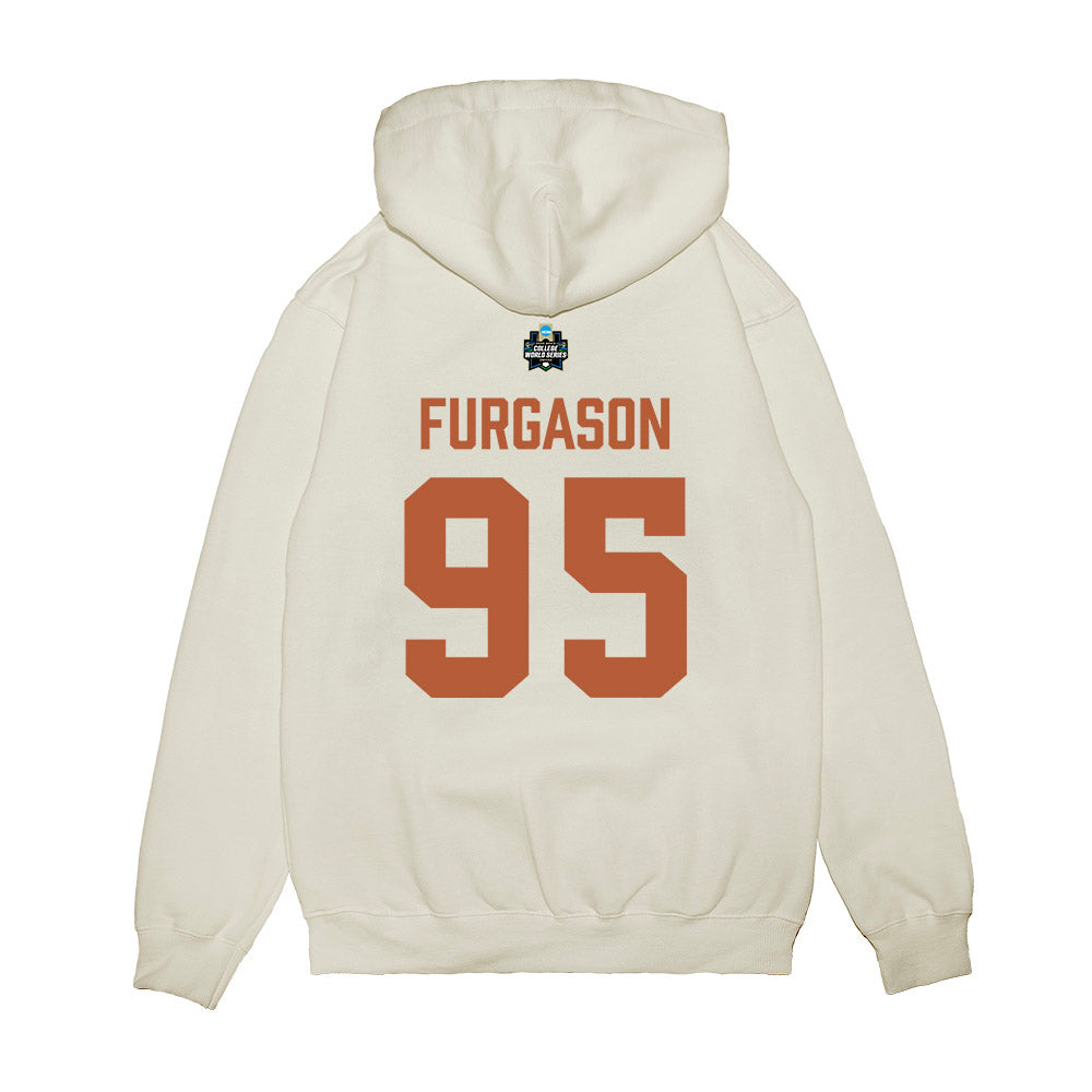 Texas - NCAA Baseball : Jadyn Furgason - 2026 College World Series Texas Outline Premium Hooded Sweatshirt-1