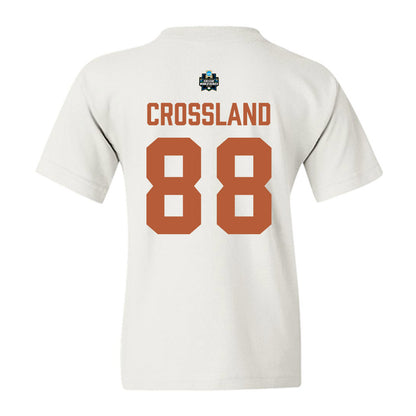 Texas - NCAA Baseball : Brett Crossland - 2026 College World Series Texas Outline Youth T-Shirt-1
