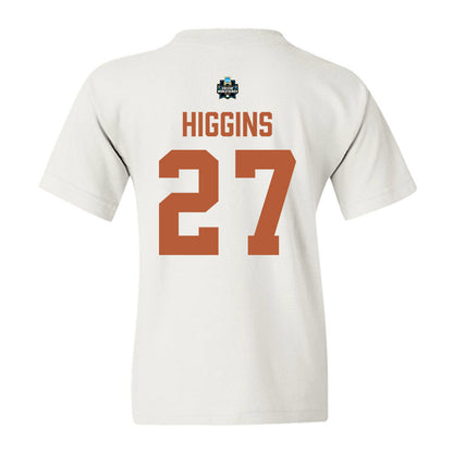 Texas - NCAA Baseball : Cal Higgins - 2026 College World Series Texas Outline Youth T-Shirt-1