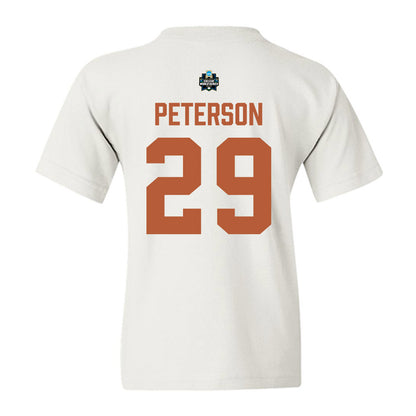 Texas - NCAA Baseball : Blake Peterson - 2026 College World Series Texas Outline Youth T-Shirt-1