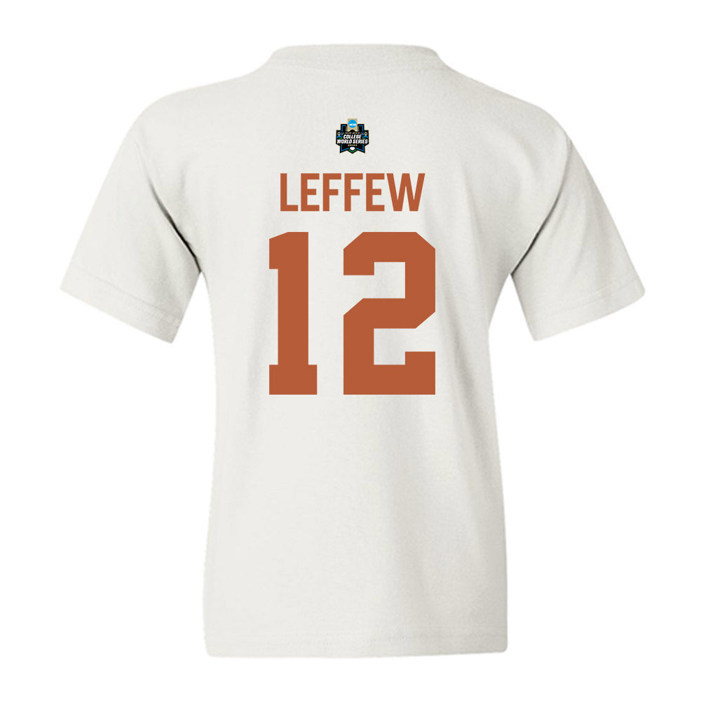 Texas - NCAA Baseball : Haiden Leffew - 2026 College World Series Texas Outline Youth T-Shirt-1