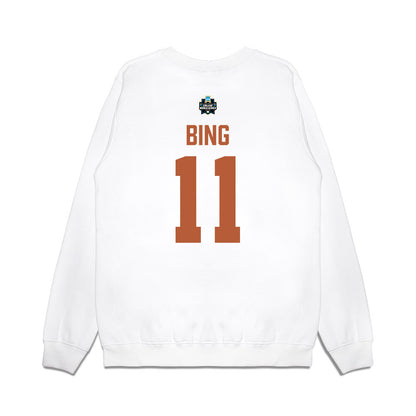 Texas - NCAA Baseball : Kade Bing - 2026 College World Series Texas Outline Premium Crewneck Sweatshirt-1