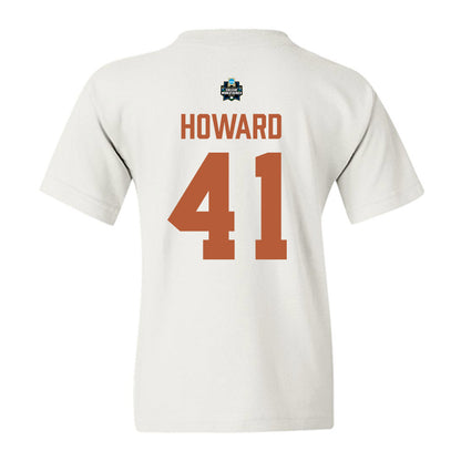 Texas - NCAA Baseball : Cody Howard - 2026 College World Series Texas Outline Youth T-Shirt-1