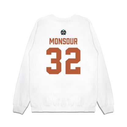 Texas - NCAA Baseball : Maddox Monsour - 2026 College World Series Texas Outline Premium Crewneck Sweatshirt-1