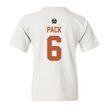 Texas - NCAA Baseball : Anthony Pack - 2026 College World Series Texas Outline Youth T-Shirt-1