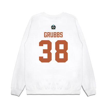 Texas - NCAA Baseball : Max Grubbs - 2026 College World Series Texas Outline Premium Crewneck Sweatshirt-1