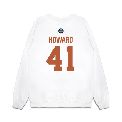 Texas - NCAA Baseball : Cody Howard - 2026 College World Series Texas Outline Premium Crewneck Sweatshirt-1