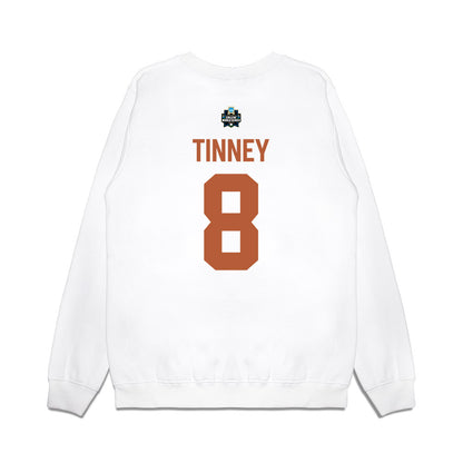 Texas - NCAA Baseball : Carson Tinney - 2026 College World Series Texas Outline Premium Crewneck Sweatshirt-1