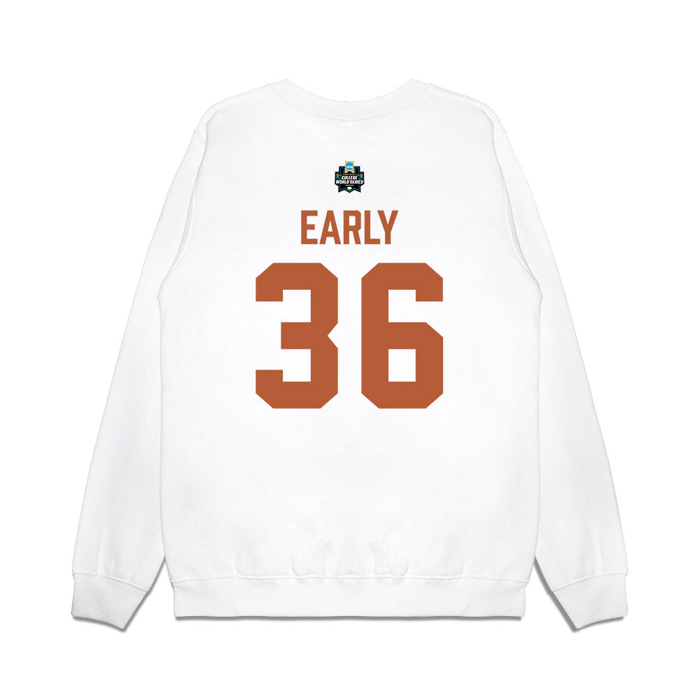 Texas - NCAA Baseball : Callum Early - 2026 College World Series Texas Outline Premium Crewneck Sweatshirt-1