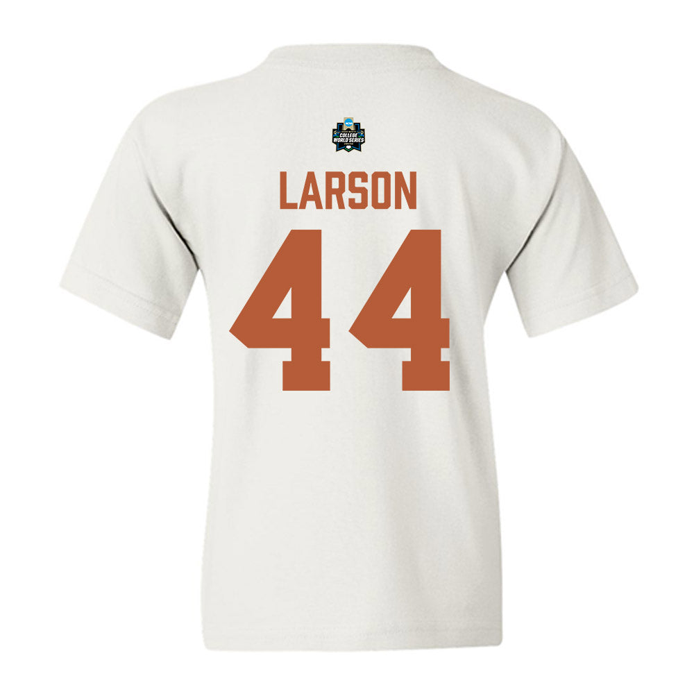 Texas - NCAA Baseball : Ashton Larson - 2026 College World Series Texas Outline Youth T-Shirt-1