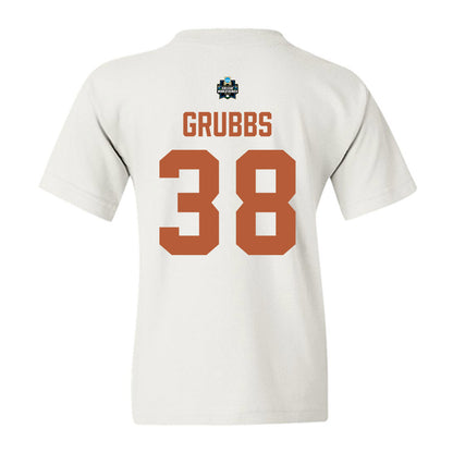 Texas - NCAA Baseball : Max Grubbs - 2026 College World Series Texas Outline Youth T-Shirt-1