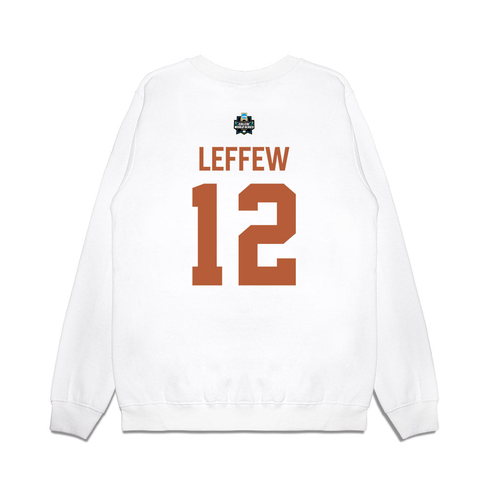 Texas - NCAA Baseball : Haiden Leffew - 2026 College World Series Texas Outline Premium Crewneck Sweatshirt-1