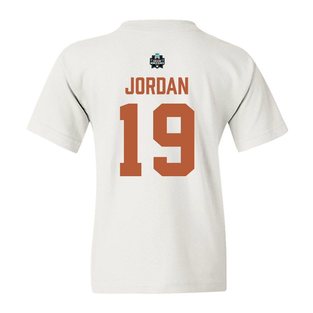 Texas - NCAA Baseball : Donovan Jordan - 2026 College World Series Texas Outline Youth T-Shirt-1