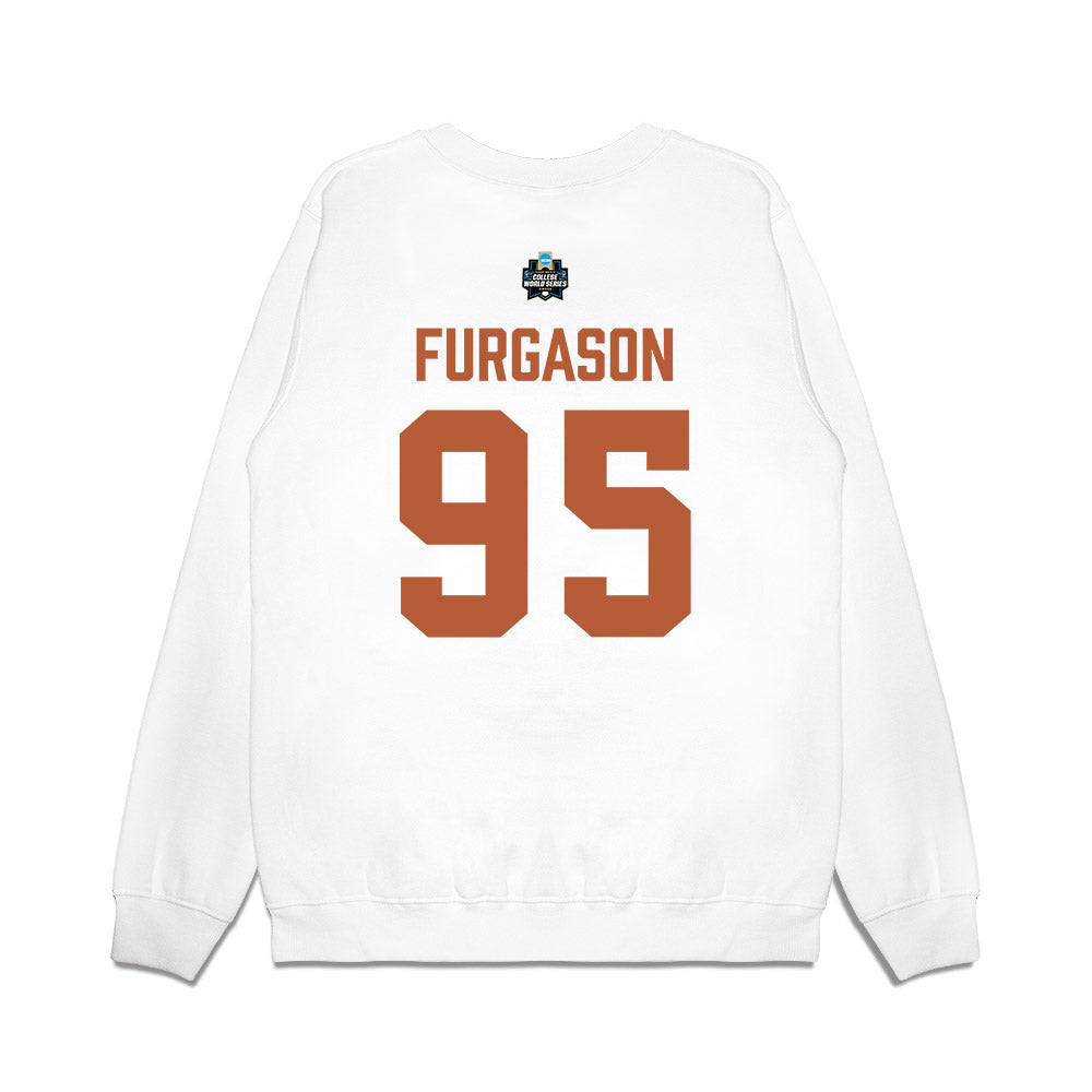 Texas - NCAA Baseball : Jadyn Furgason - 2026 College World Series Texas Outline Premium Crewneck Sweatshirt-1